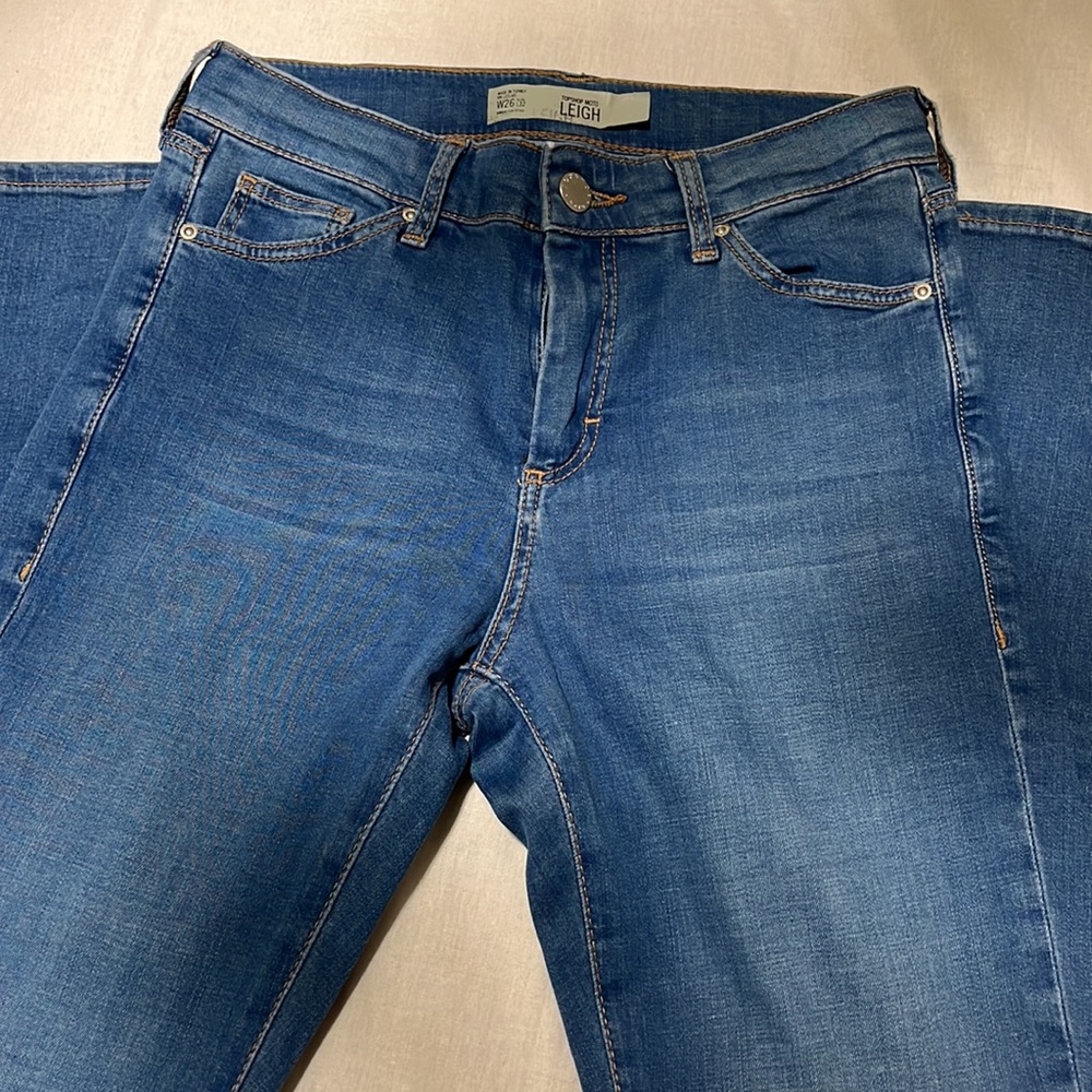 Topshop Moto Leigh Blue Skinny Jeans